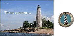Lighthouse Card and Pin Gift Set Inspirational Sobriety Gift