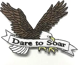 Eagle Sew-On Emblem Badge with Inspirational Message
