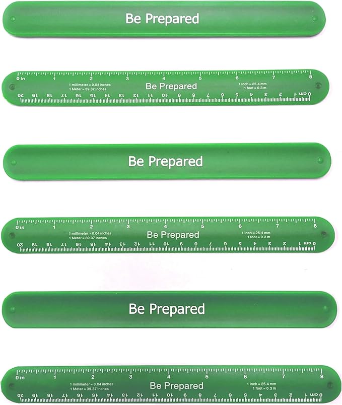 Girl Scout Be Prepared Slap Band Ruler Bookmark 6 Pack